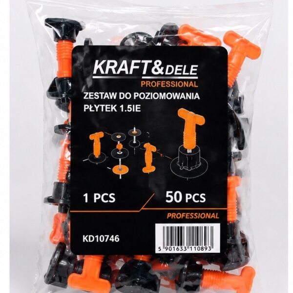 Sistem refolosibil nivelare gresie KRAFT&DELE, 50 buc, KD10746