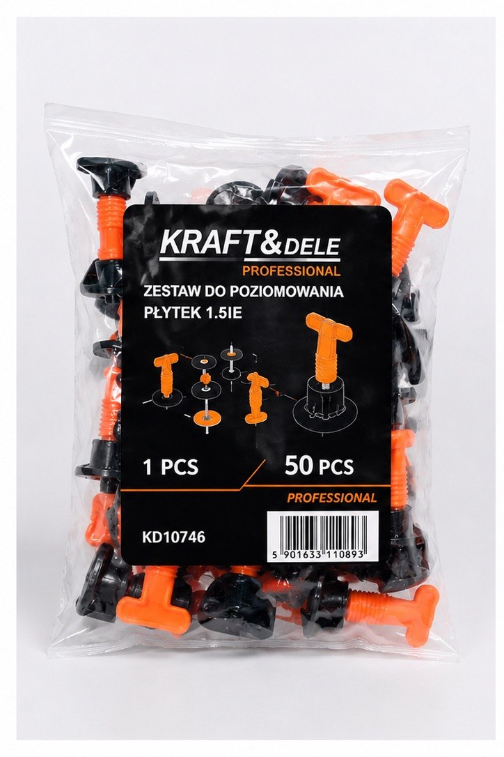 Sistem refolosibil nivelare gresie KRAFT&DELE, 50 buc, KD10746