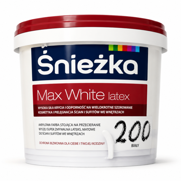 Vopsea latex super-lavabilă mată pentru interior ŚNIEŻKA Max White Latex 1 l