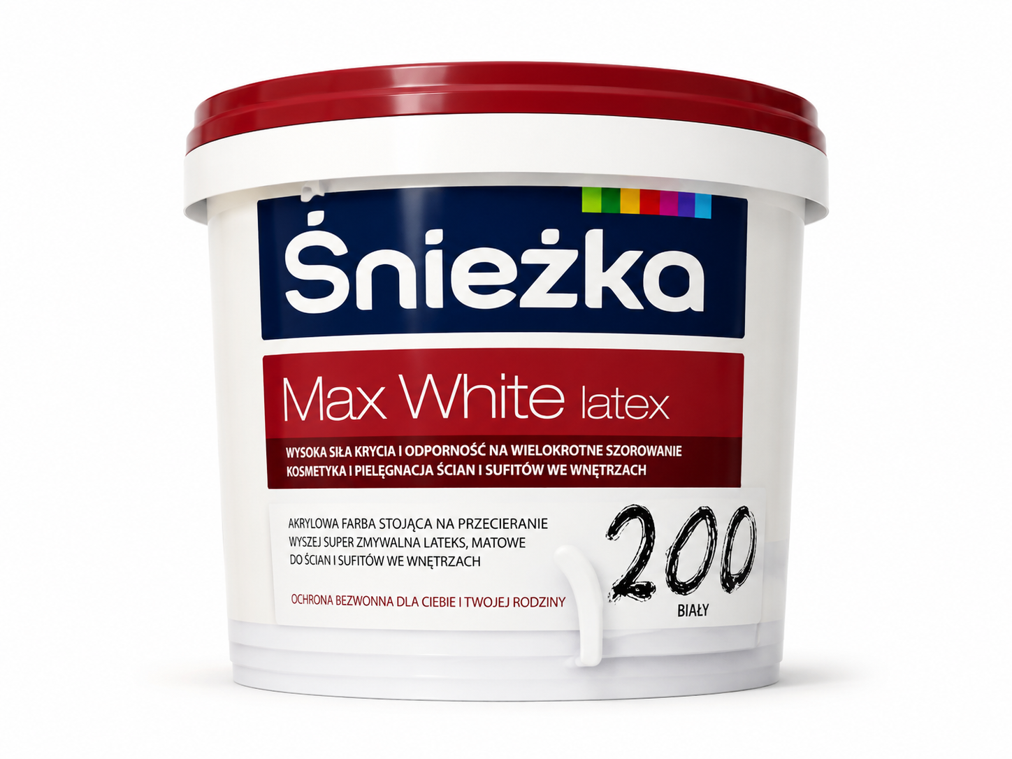 Vopsea latex super-lavabilă mată pentru interior ŚNIEŻKA Max White Latex 1 l