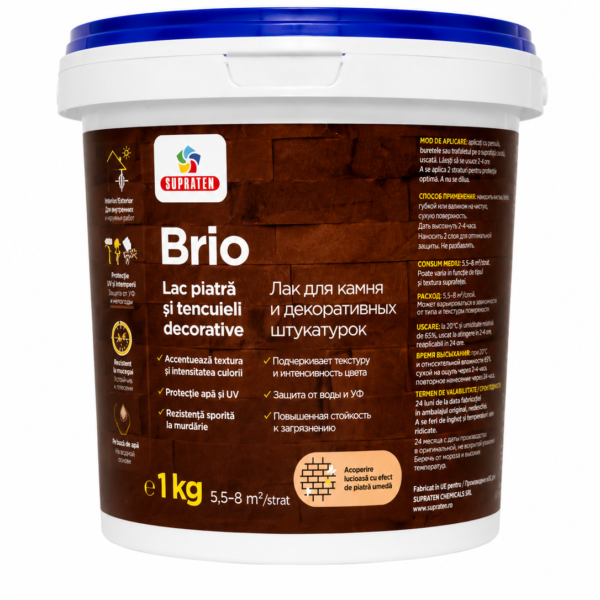 Lac pentru piatră și tencuieli decorative SUPRATEN Brio, 1 kg