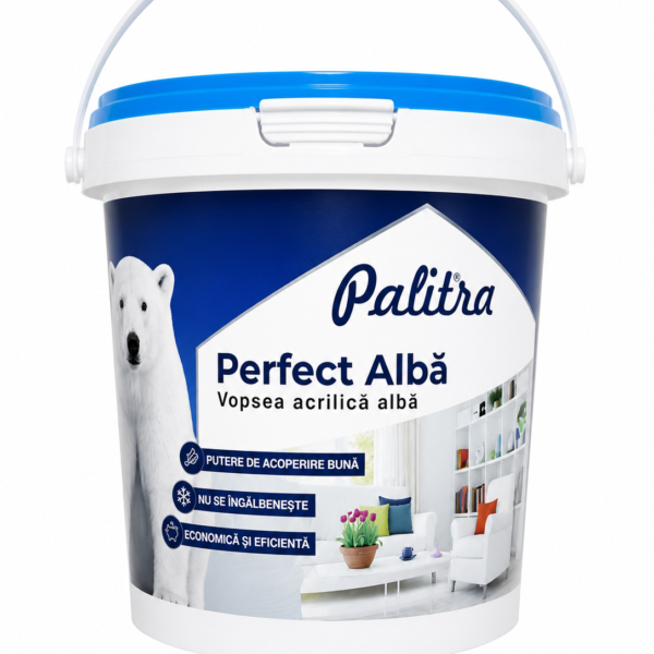 Vopsea acrilică albă PALITRA Perfect Albă 1.3 kg