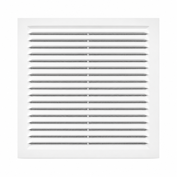 Grilă de ventilație cu plasă Mistral 1919S, din plastic, albă, 190x190 mm