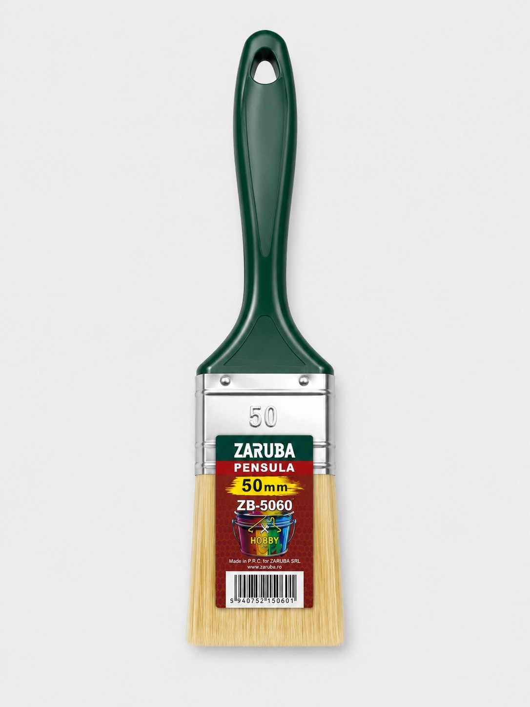 Pensulă plată HOBBY ZARUBA, 50 mm, mâner plastic, ZB-5060