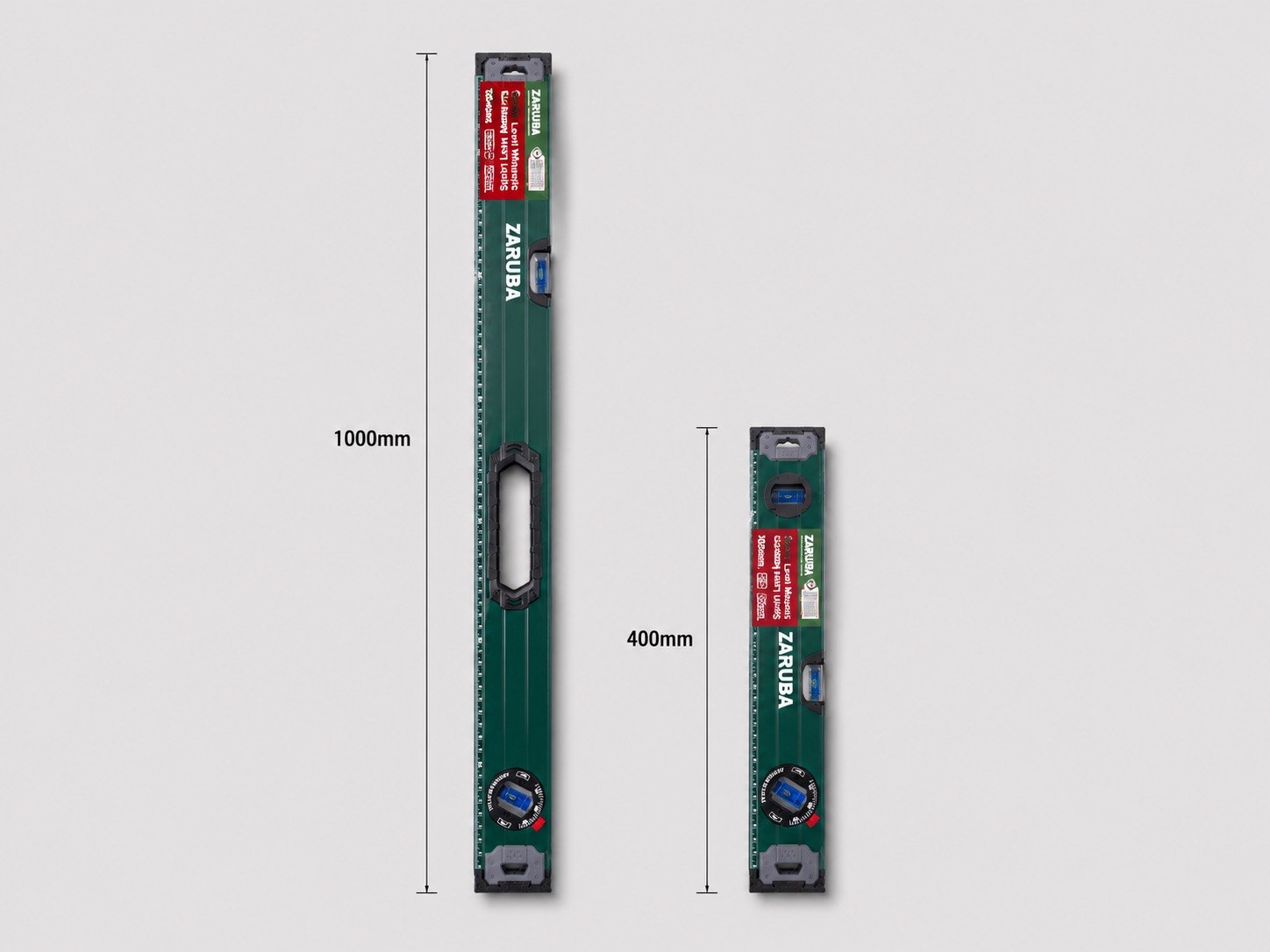 Nivelă magnetică profesională ZARUBA, 400 mm, 3 fiole, TC-50301