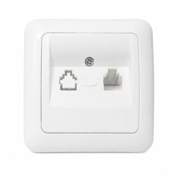 Priză pentru telefon RJ11 VIKO Rollina, Alb
