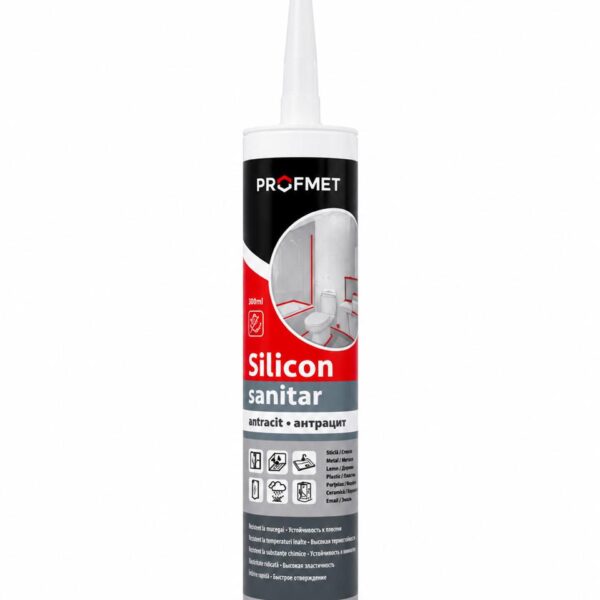 Silicon sanitar PROFMET, Antracit, 280ml