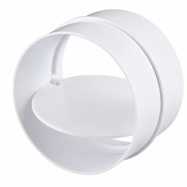 Conector Tubulatură Rotundă cu Supapă Antiretur PRO MISTRAL 10SKPO, PVC Alb, Ø 100 mm